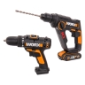 Комбо-набор: Дрель-шуруповерт аккумуляторная WORX WX101.9 + Перфоратор аккумуляторный WORX H3 WX390.1