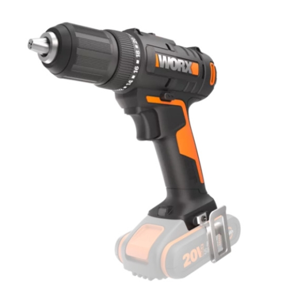 Дрель-шуруповерт WORX WX108.9 20V (45Hм) аккумуляторная, без АКБ и ЗУ