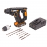 Комплект мастера WORX: Перфоратор WX394.3 (20V) аккумуляторный + УШМ болгарка WX711 (220V) электрическая