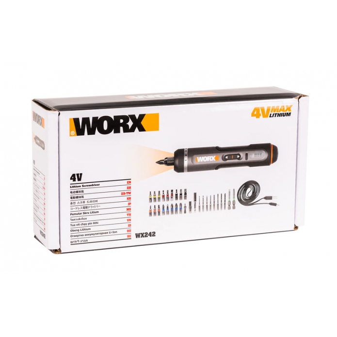 Отвертка аккумуляторная WORX WX242 4V, набор оснастки