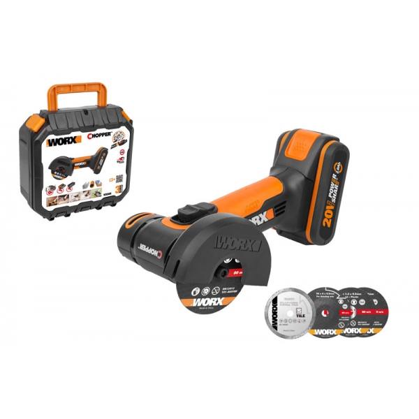 Угловая шлифмашина (болгарка) WORX WX801 20V (76мм) аккумуляторная