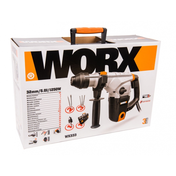 Перфоратор WORX WX333 220V 1250Вт (5дж), электрический
