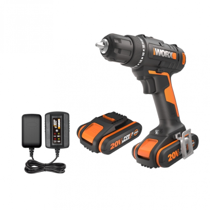 Дрель-шуруповерт WORX WX100.2 20V (45Hм) аккумуляторная