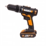 Дрель-шуруповерт ударная аккумуляторная WORX WX371.3, 20В, 1.5Ач x2, сумка