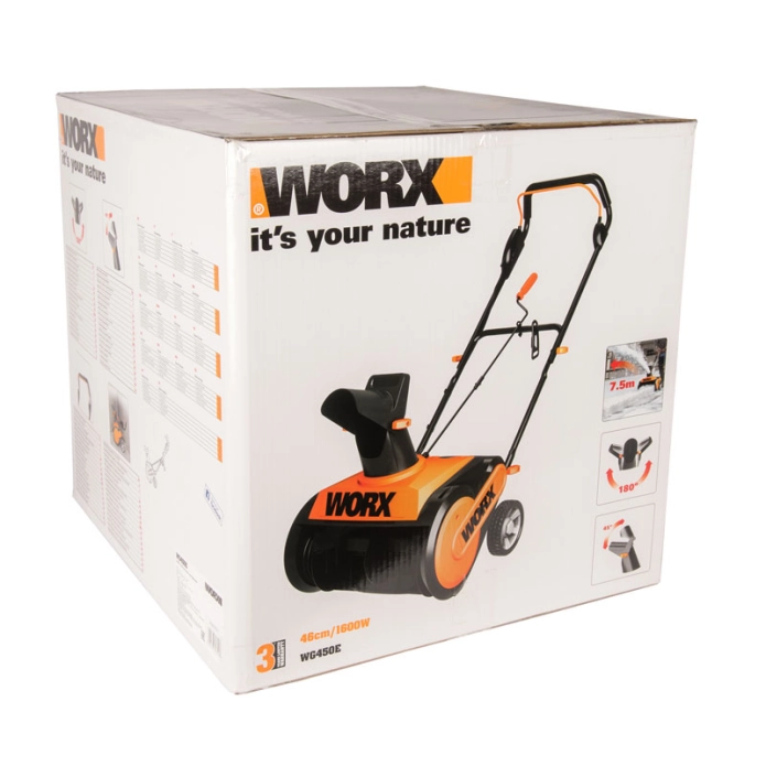 Снегоуборщик WORX WG450E 220V 46см 1600Вт электрический