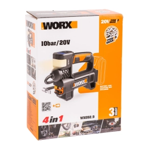 Насос с фонарем для автомобиля WORX WX092.9 20V аккумуляторный