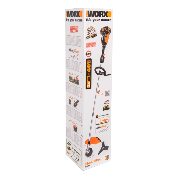 Триммер бесщеточный WORX WG186E 40V (33см) аккумуляторный