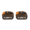 Комплект WORX WA3553.2 20V: 2 аккумулятора 4Ач