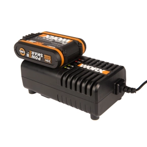 Комплект WORX WA3601 20V: аккумулятор 2Ач и зарядное устройство 2А