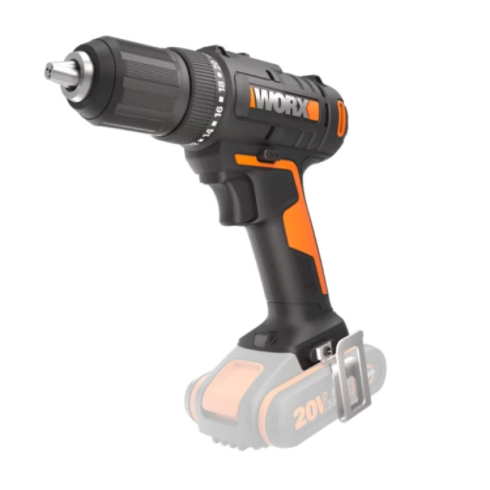 Дрель-шуруповерт WORX WX108.9 20V (45Hм) аккумуляторная, без АКБ и ЗУ