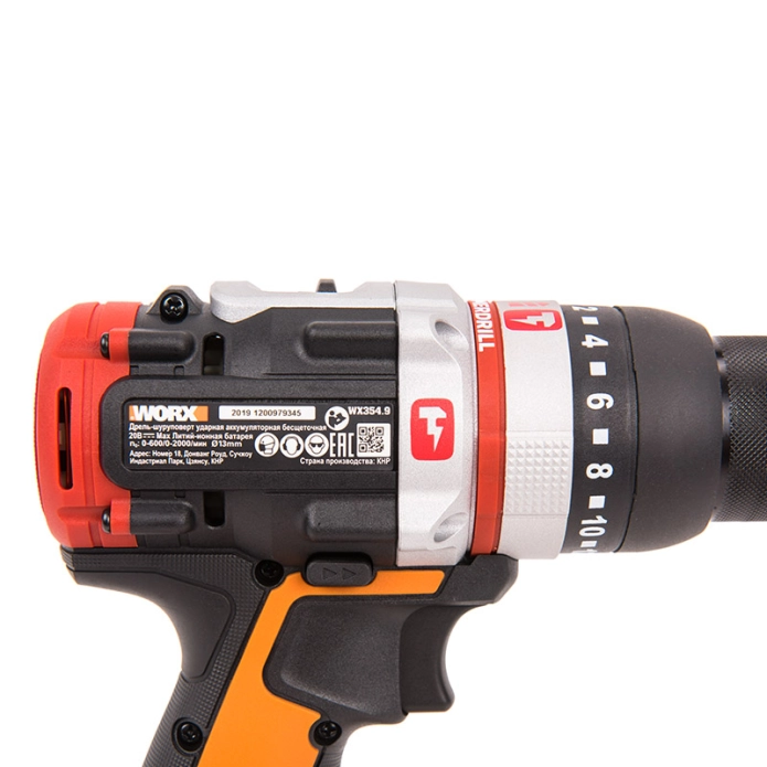 Дрель-шуруповерт ударная WORX WX354 20V (60Нм) бесщеточная аккумуляторная 