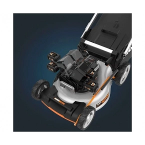 Газонокосилка аккумуляторная WORX WG761E + в подарок триммер аккумуляторный WORX WG163E.2