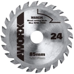 Пильный диск твердосплавный WORX WA5034 24Т ТСТ, диаметр 85 мм