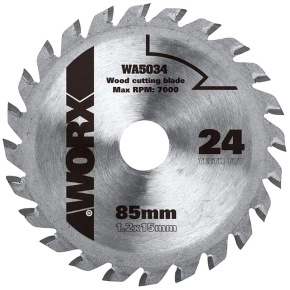 Пильный диск твердосплавный WORX WA5034 24Т ТСТ, диаметр 85 мм
