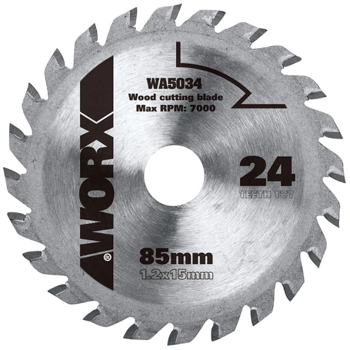 Пильный диск твердосплавный WORX WA5034 24Т ТСТ, диаметр 85 мм