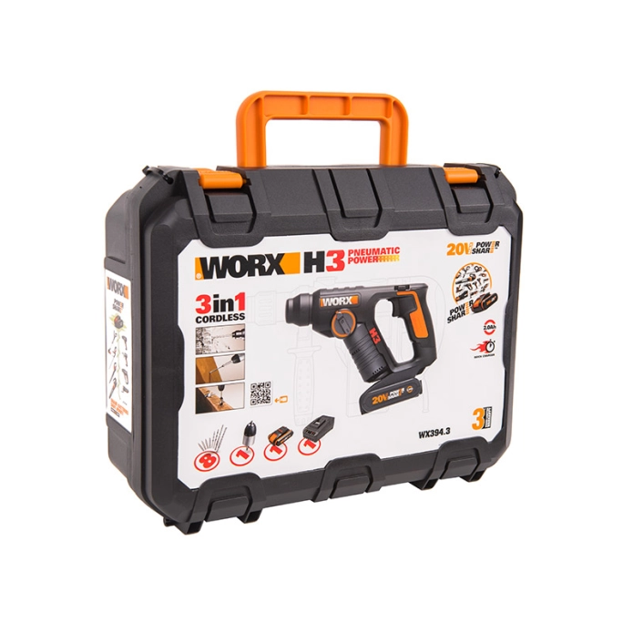 Перфоратор WORX WX394.3 20V 1050Вт (1,5Дж) аккумуляторный