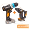 Аккумулятроный комплект WORX: Дрель-шуруповерт AiDrill WX178.9 (20V) + Перфоратор WX394.3 (20V)