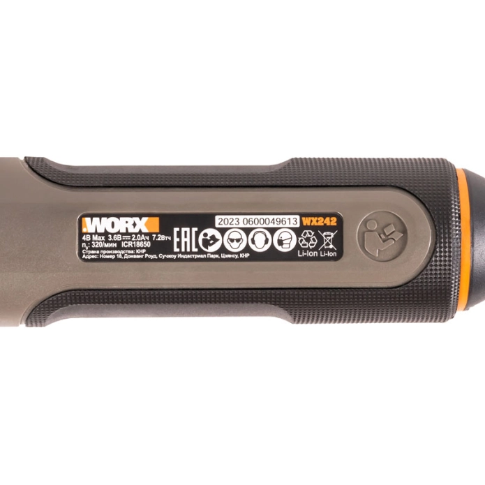 Отвертка аккумуляторная WORX WX242 4V, набор оснастки