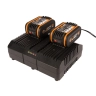 Комплект WORX WA3611 20V: 2 аккумулятора 4Ач и двойное зарядное устройство 2А