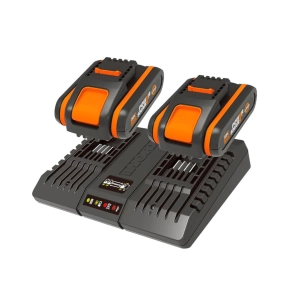 Комплект WORX WA3610 20V: 2 аккумулятора 2Ач и двойное зарядное устройство 1А
