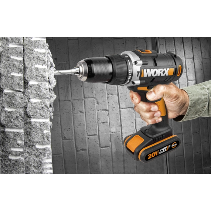 Дрель-шуруповерт ударная WORX WX372 20V 50Нм аккумуляторная
