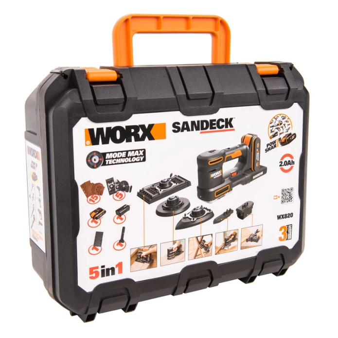 Виброшлифмашина WORX WX820 20V (50Вт) аккумуляторная