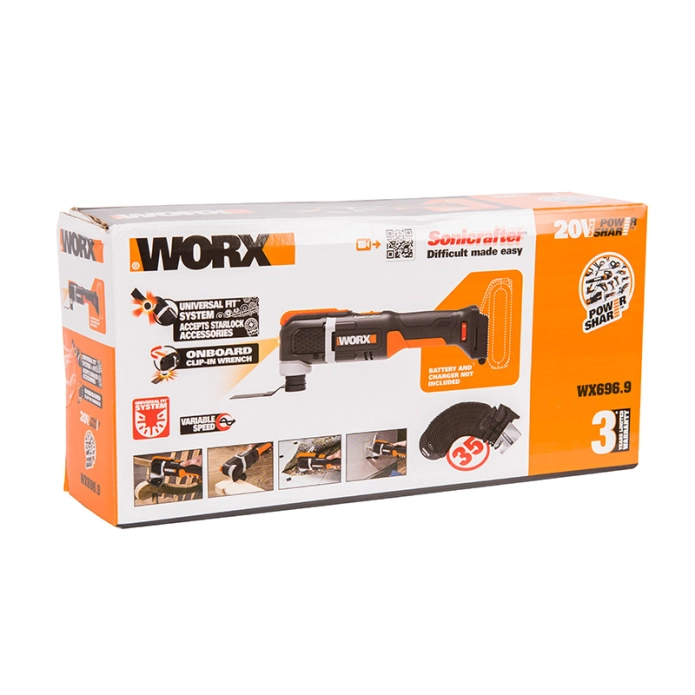 Комплект мастера WORX: Реноватор бесщеточный WX696.9 аккумуляторный + Пила дисковая SAW WX527.9 аккумуляторная 