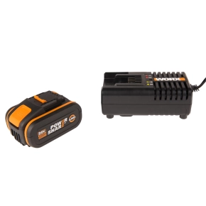 Комплект WORX WA3604 20V: аккумулятор 4Ач и зарядное устройство 2А