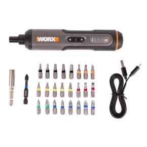 Отвертка WORX WX240 4V аккумуляторная с набором бит 26 шт