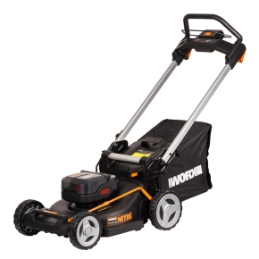 Газонокосилка аккумуляторная WORX WG748E + в подарок триммер аккумуляторный WORX WG157E