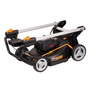 Газонокосилка аккумуляторная WORX WG748E + в подарок триммер аккумуляторный WORX WG157E