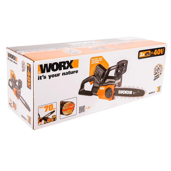 Пила цепная WORX WG381E.9 40V Li cordless ChainSaw 30 см аккумуляторная