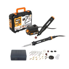 Набор WORX MAKER X WX988 20V аккумуляторный MAKER X: гравировальная машинка WORX WX739 + выжигатель-паяльник аккумуляторный WORX WX744