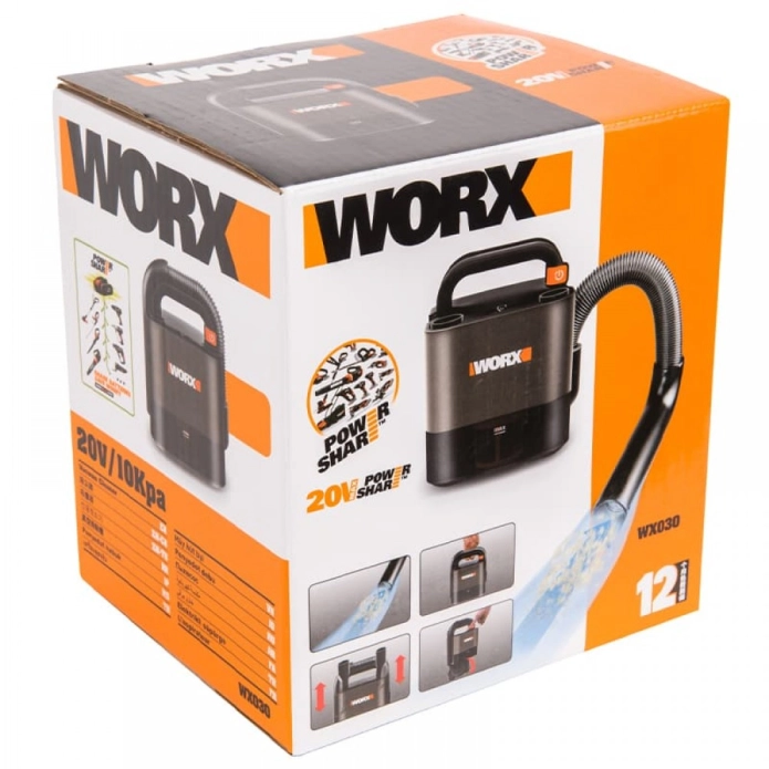 Пылесос для автомобиля WORX WX030.1 20V, аккумуляторный