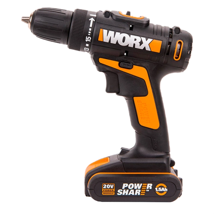 Дрель-шуруповерт мобильная WORX WX101.1 20V (1.5Ач) аккумуляторная