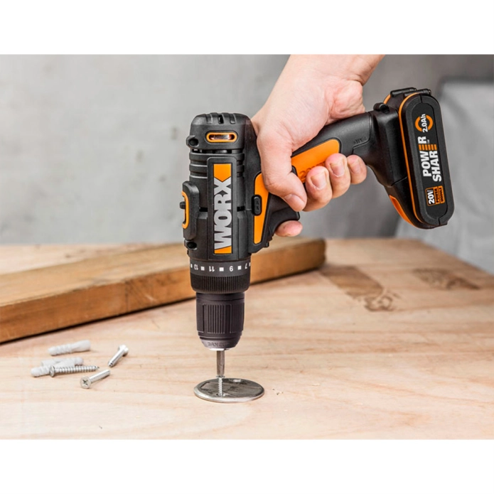 Дрель-шуруповерт WORX WX101.9, (30Нм) 20V аккумуляторная 