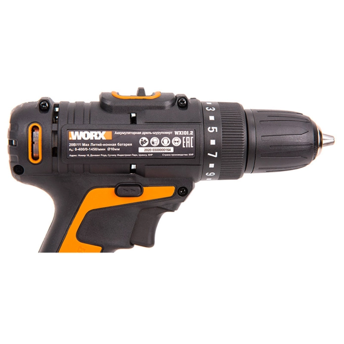 Дрель-шуруповерт WORX WX101.2 20V (2Ачx1) аккумуляторная