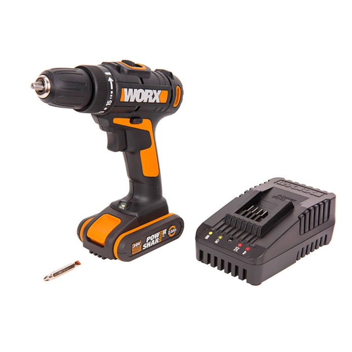 Дрель-шуруповерт WORX WX101.2 20V (2Ачx1) аккумуляторная