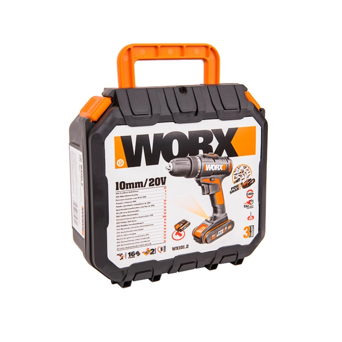 Дрель-шуруповерт WORX WX101.2 20V (2Ачx1) аккумуляторная