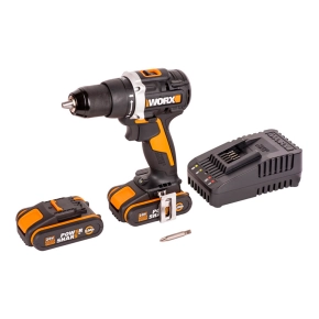 Монтажный набор WORX: Дрель-шуруповерт аккумуляторная WX102 + Фонарь WX027.9 + Сабельная пила WORX + Дисковая пила компактная WX439