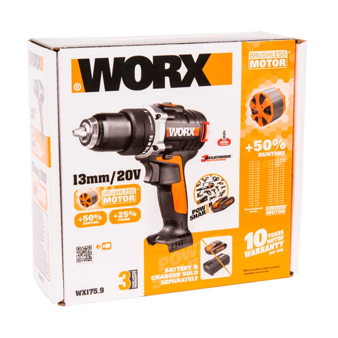 Дрель-шуруповерт бесщеточная WORX WX175.9 20V (60Нм) аккумуляторная