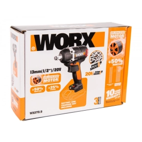 Гайковерт бесщеточный ударный WORX WX279.9 20V (300Нм) аккумуляторный 