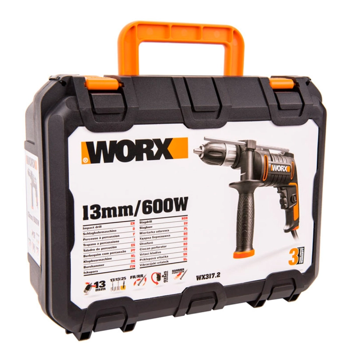 Дрель-шуруповерт ударная WORX WX317.2 220V 600Вт электрическая