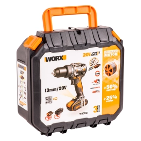 Дрель-шуруповерт ударная WORX WX352 20V (60Нм) аккумуляторная бесщеточная