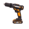 Дрель-шуруповерт ударная аккумуляторная WORX WX371.1, 20В, 2Ач x2, кейс