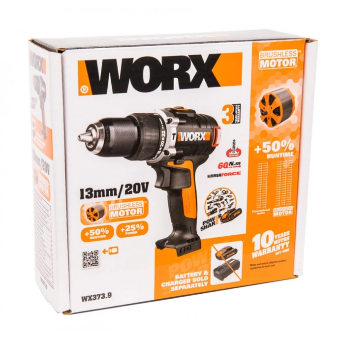 Дрель-шуруповерт ударная аккумуляторная бесщеточная WORX WX373.9