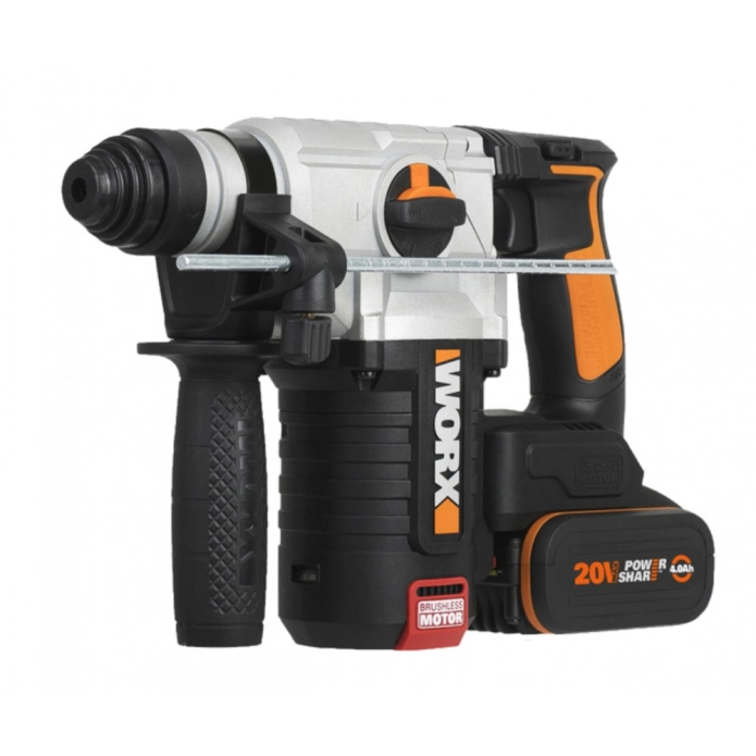 Перфоратор бесщеточный WORX WX380 20V 850Ат (2,2Дж) аккумуляторный 