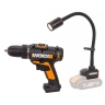 Комбо-набор: Дрель-шуруповерт аккумуляторная WORX WX101.9 + Фонарь аккумуляторный WORX WX028.9