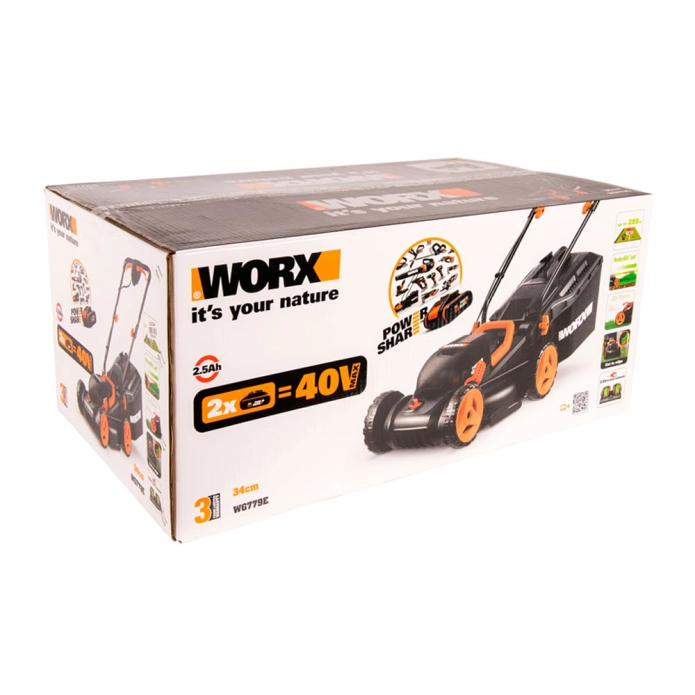 Газонокосилка WORX WG779E.9 40V (34см) аккумуляторная