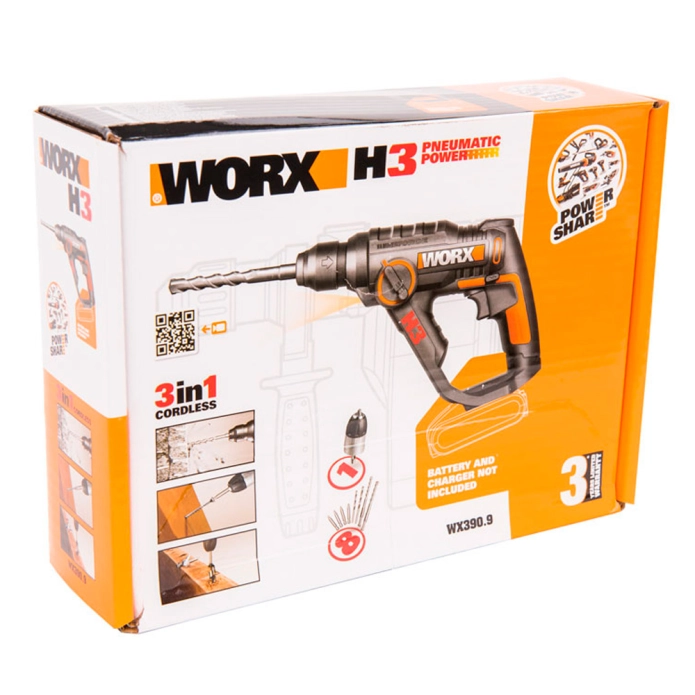 Перфоратор WORX WX390.9 20V 900Вт (1.2Дж) аккумуляторный